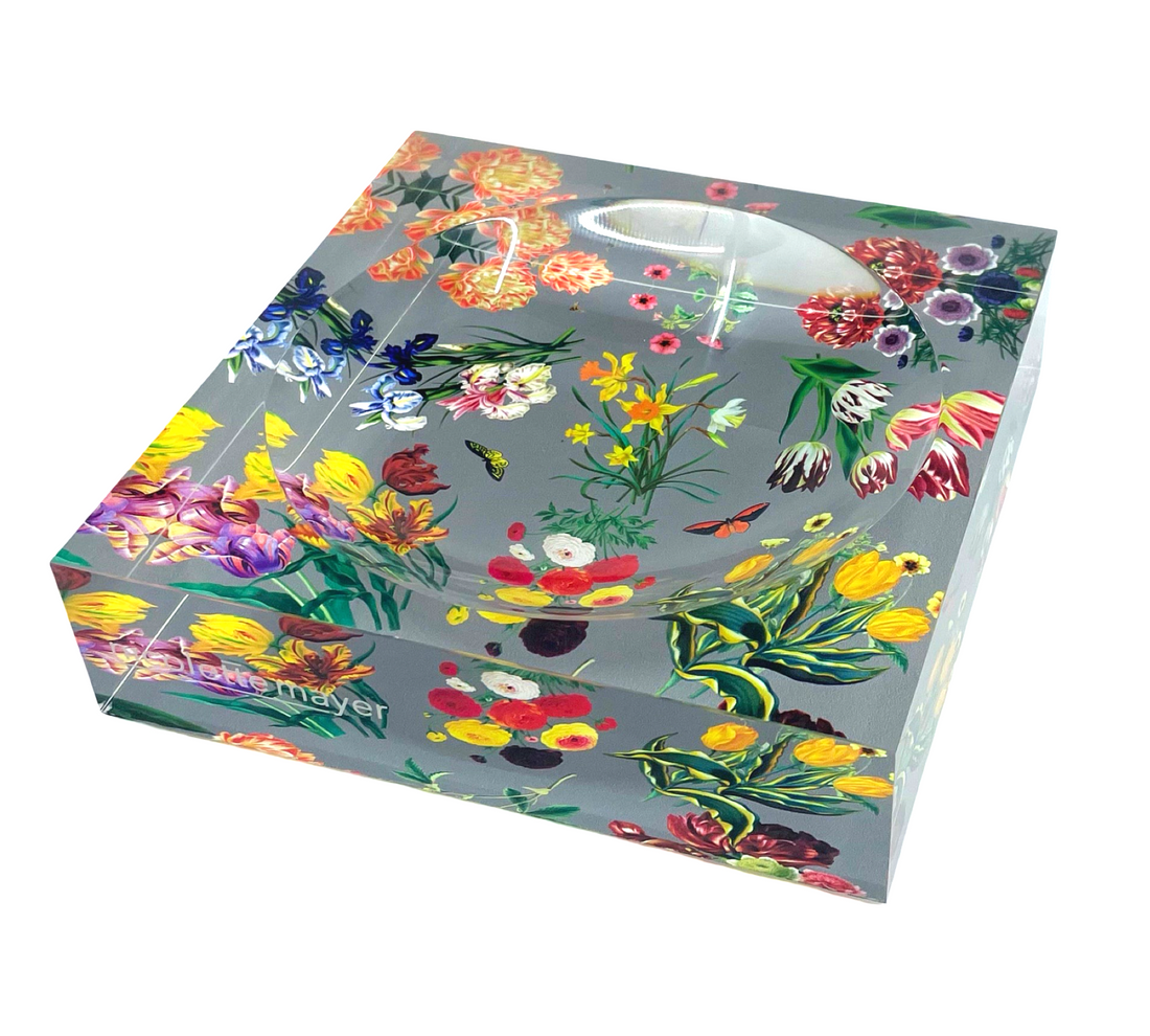 Flora Fauna Gray Acrylic Candy Catchall Dish