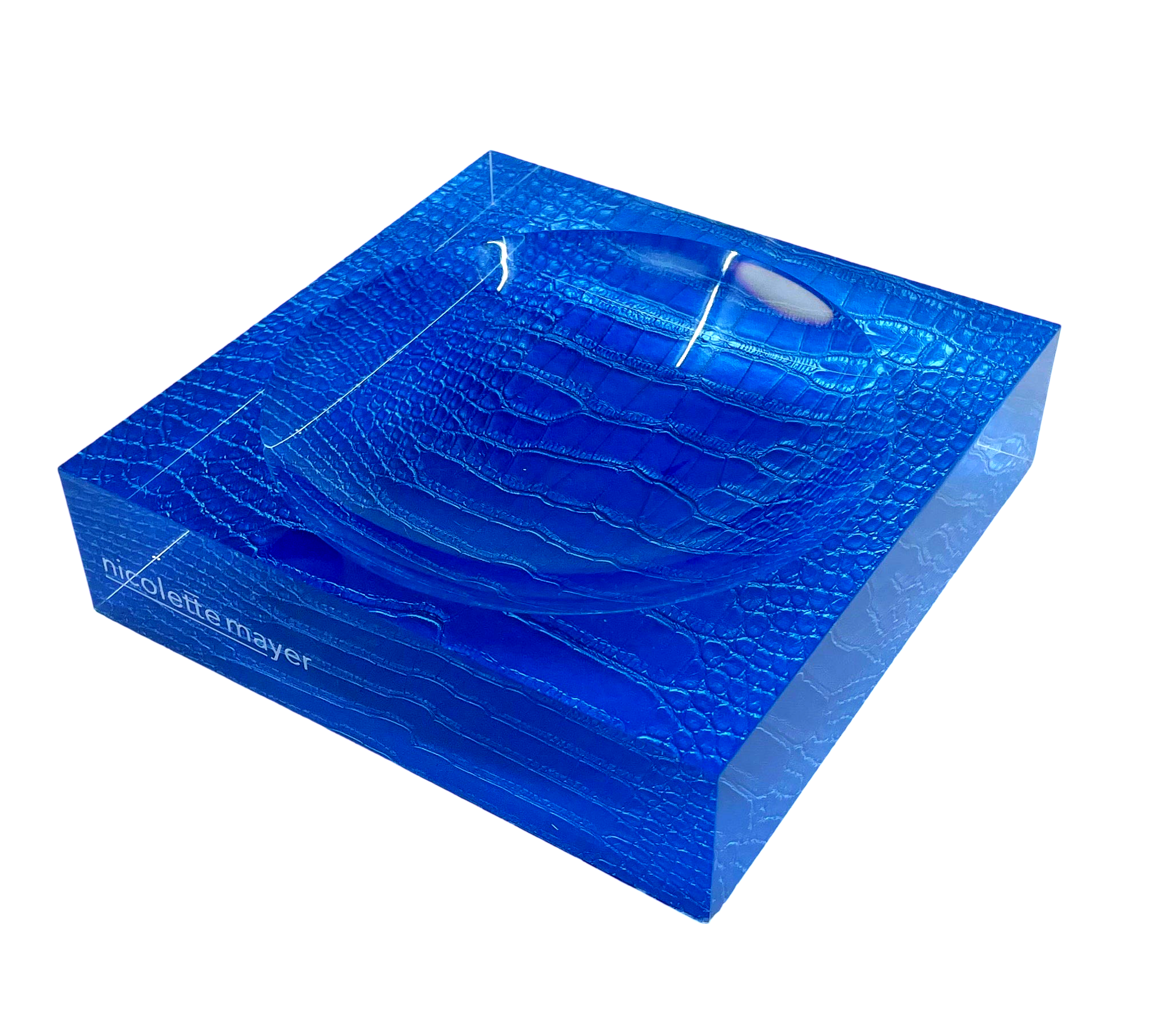 Crocodile Kyoto Blue Acrylic Candy Catchall Dish