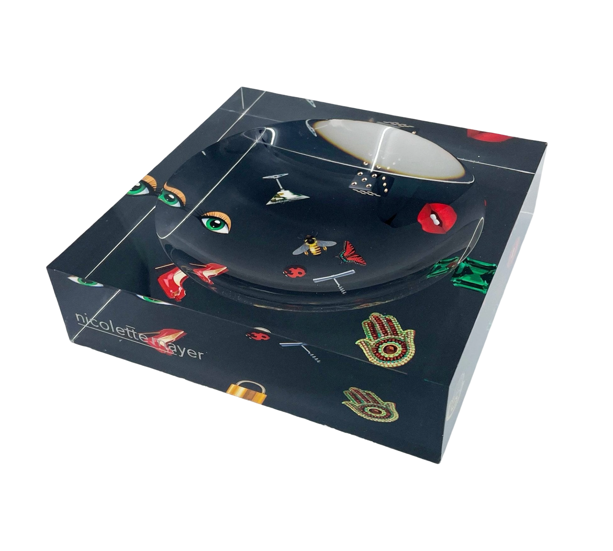 Precise Edge Charcoal Acrylic Candy Catchall Dish