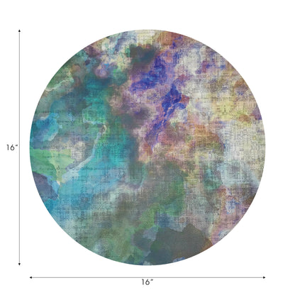 Impressionism Coast Vegan Leather Round Pebble Placemat
