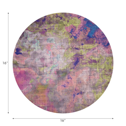Impressionism Fressia Vegan Leather Round Pebble Placemat