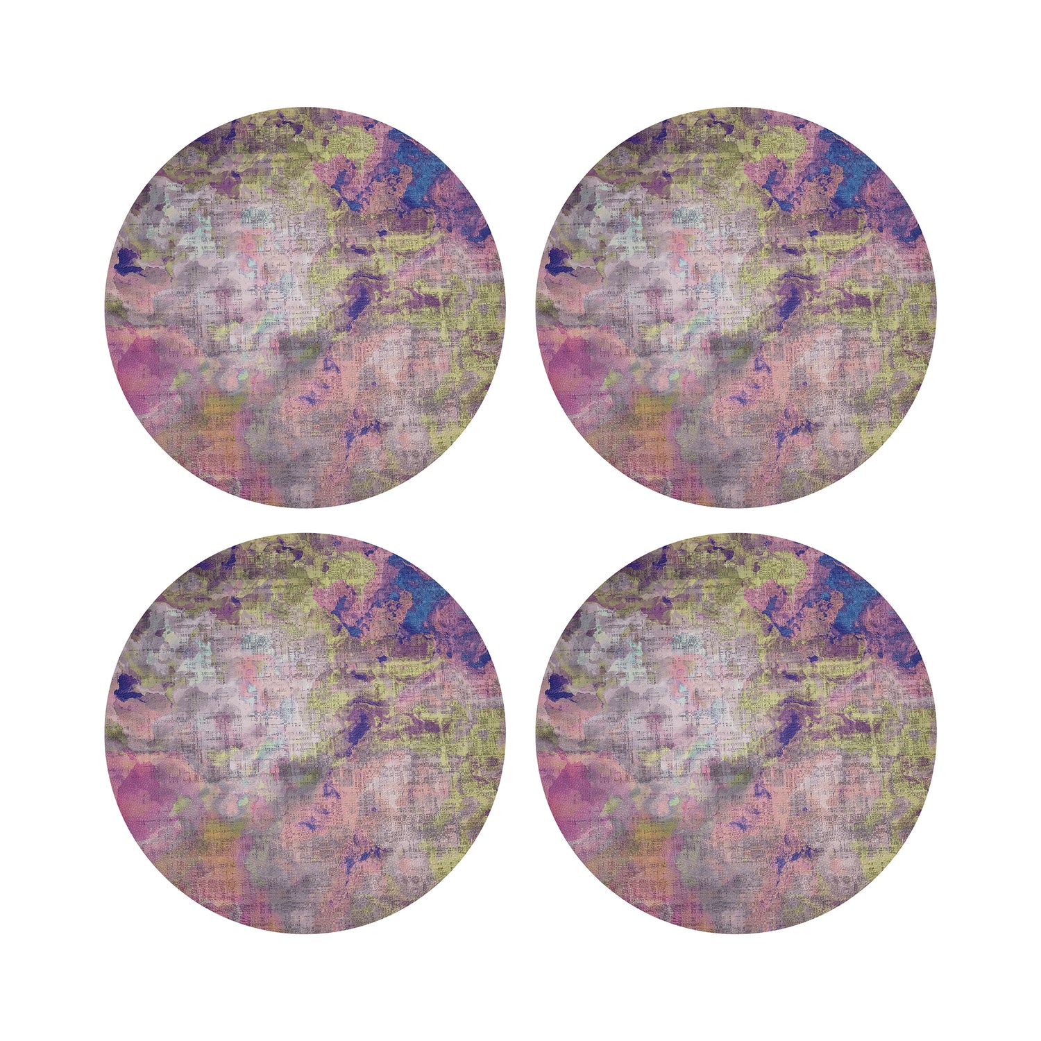 Impressionism Fressia 16&quot; Round Pebble Placemats, Set of 4 - nicolettemayer.com

