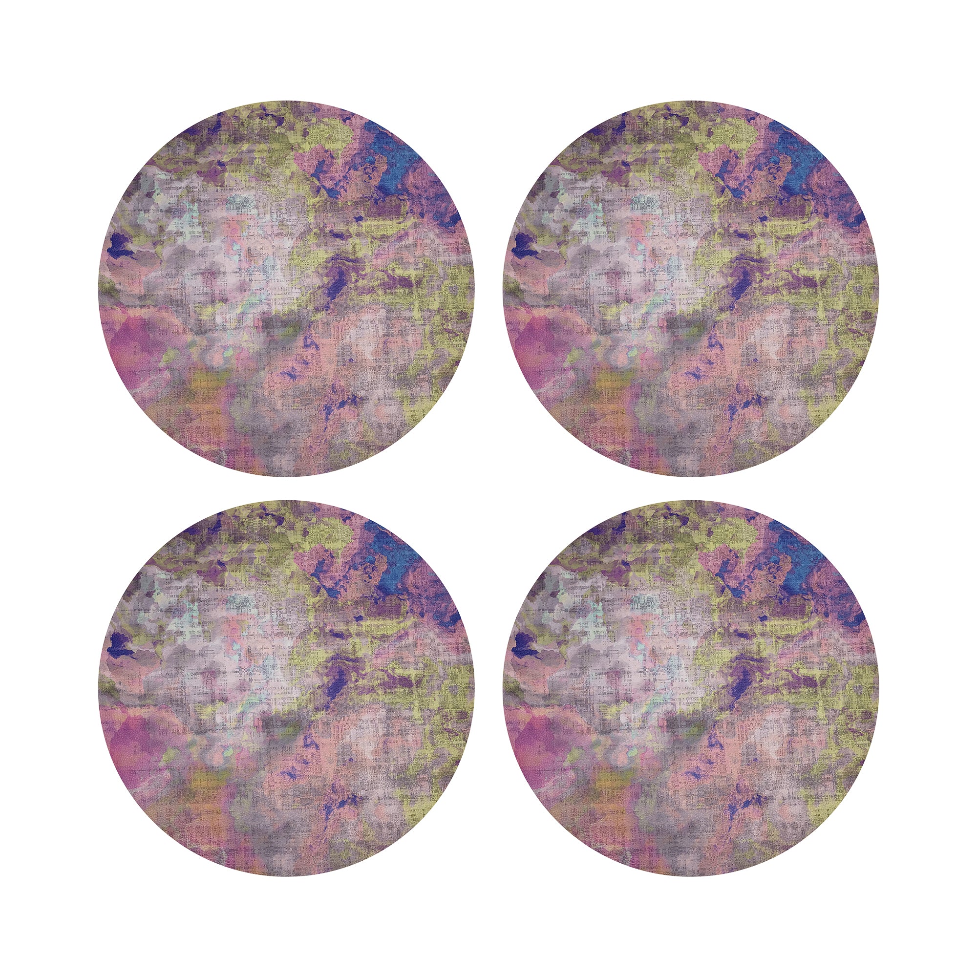 Impressionism Fressia 16&quot; Round Pebble Placemats, Set of 4 - nicolettemayer.com
