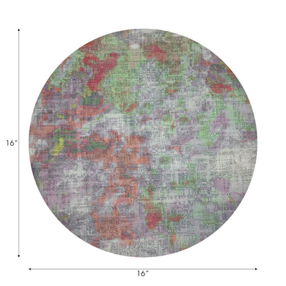 Impressionism Holiday Vegan Leather Round Pebble Placemat