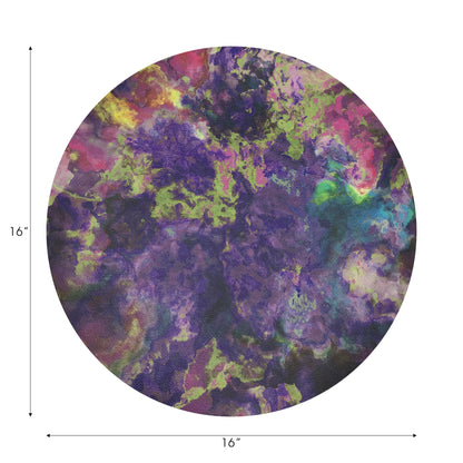 Impressionism Winter Gems Vegan Leather Round Pebble Placemat