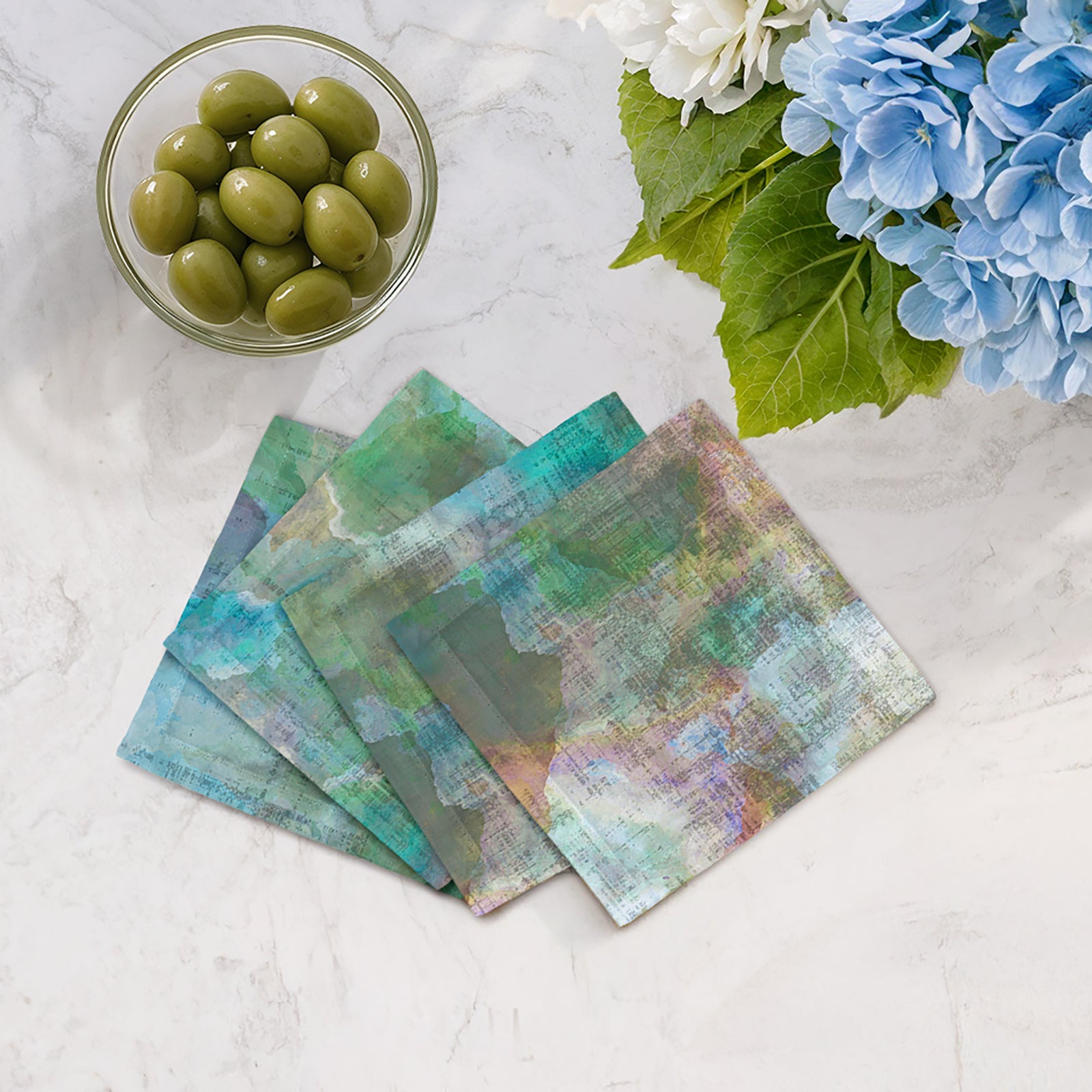 Impressionism Coast Cotton Sateen Cocktail Napkins - nicolettemayer.com