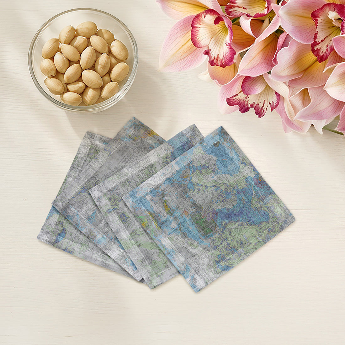 Impressionism Opulence Cotton Sateen Cocktail Napkins