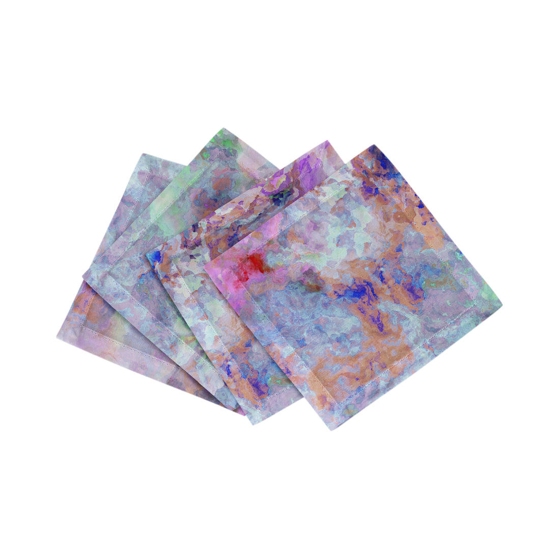 IMPRESSIONISM PASSIFLORA 6"X6" HEMSTITCH COCKTAIL NAPKINS, SET OF 4 - nicolettemayer.com