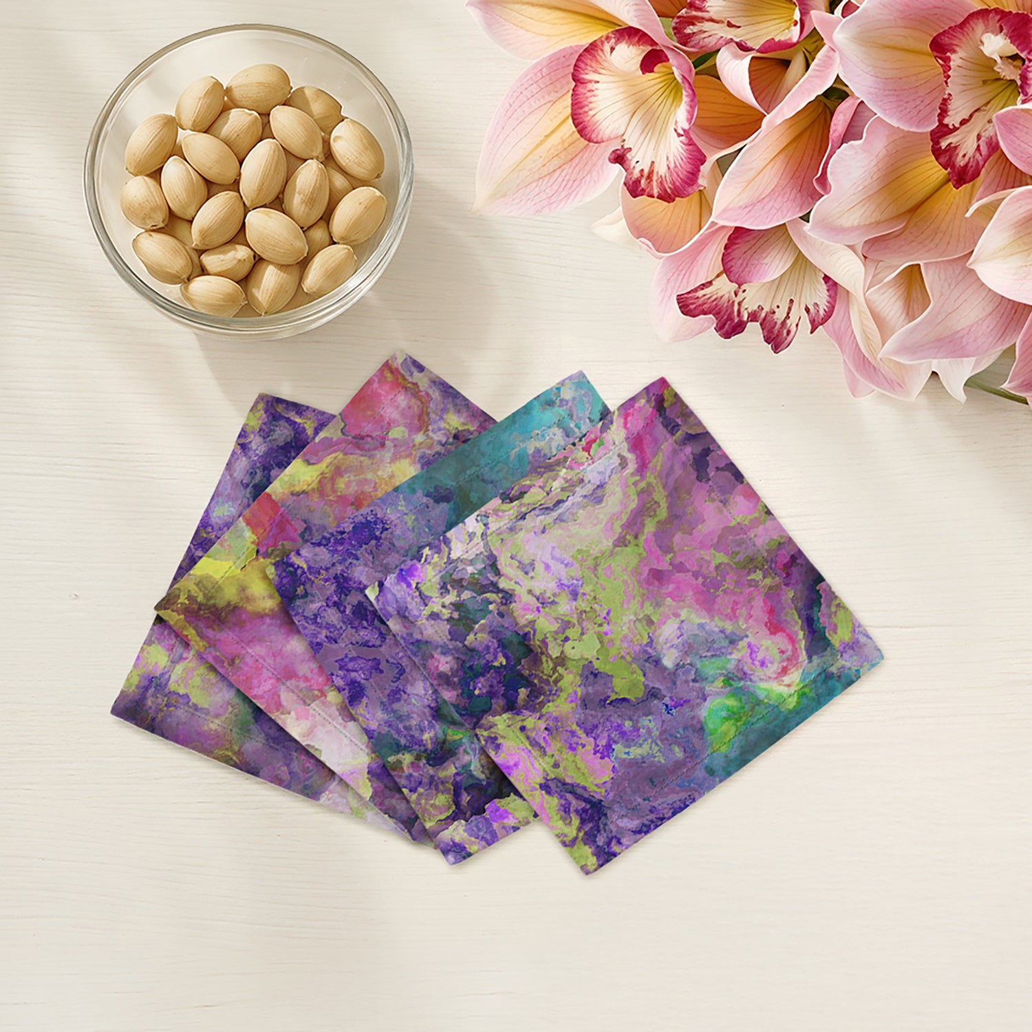 Impressionism Winter Gems Cotton Sateen Cocktail Napkins