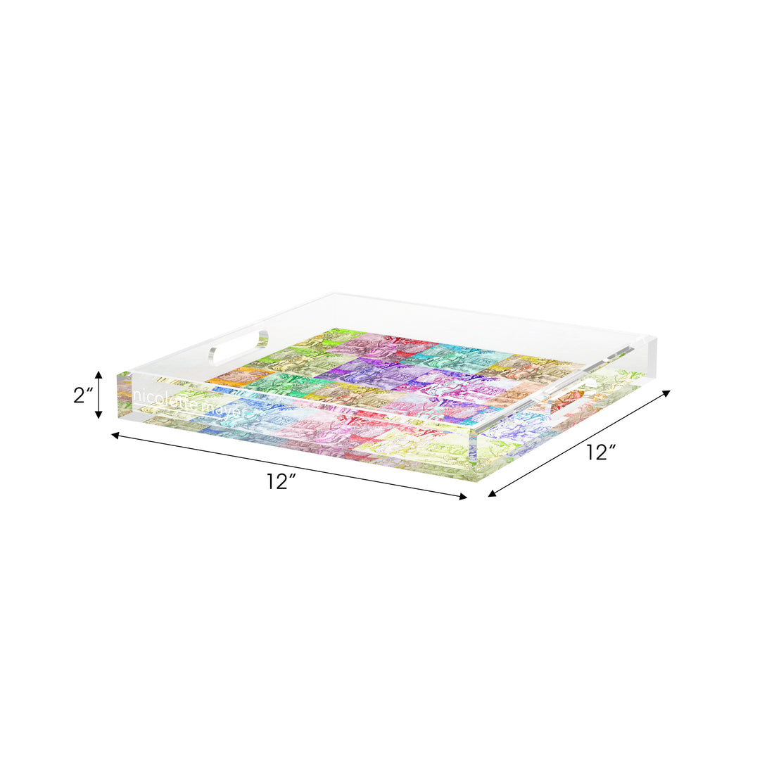 In the Woods Toile Acrylic Decorative Tray, 12 x 12 in. by Nicolette Mayer 