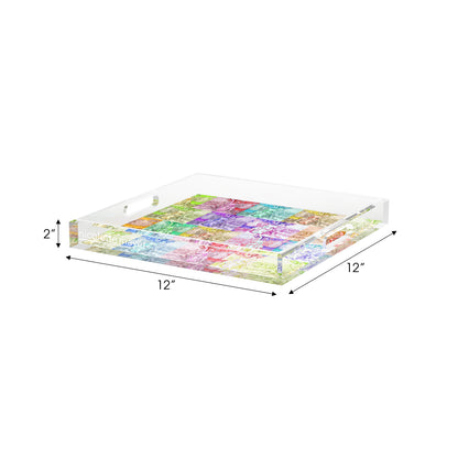 In the Woods Toile Acrylic Decorative Tray, 12 x 12 in. by Nicolette Mayer 