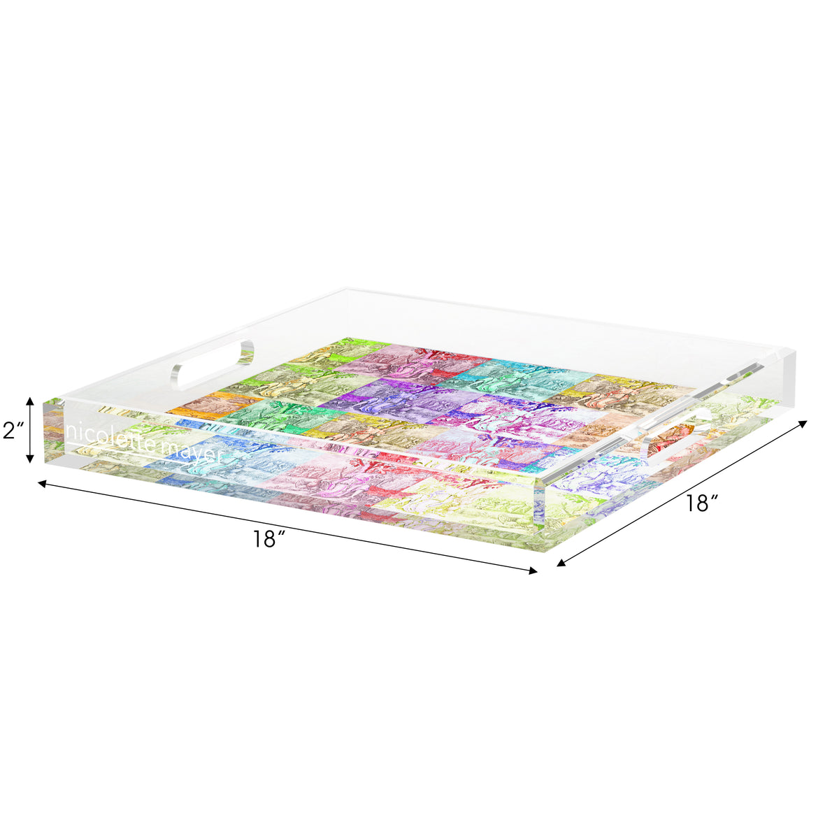 In the Woods Toile Acrylic Decorative Tray, 18 x 18 in. by Nicolette Mayer 