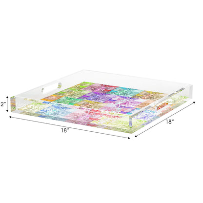In the Woods Toile Acrylic Decorative Tray, 18 x 18 in. by Nicolette Mayer 
