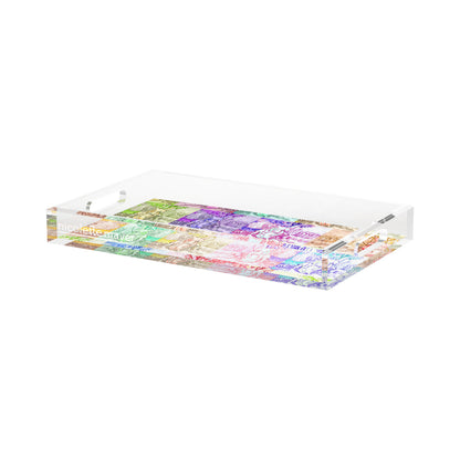 In the Woods Toile Acrylic Rectangle Decorative Tray, by Nicolette Mayer