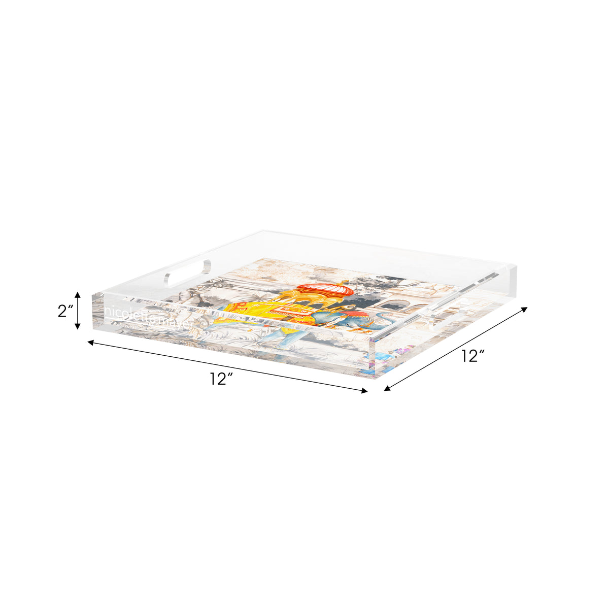 India Elephant Acrylic Decorative Tray, 12 x 12 in. by Nicolette Mayer 