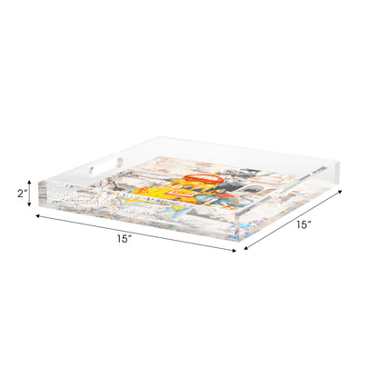 India Elephant Acrylic Decorative Tray, 15 x 15 in. by Nicolette Mayer 