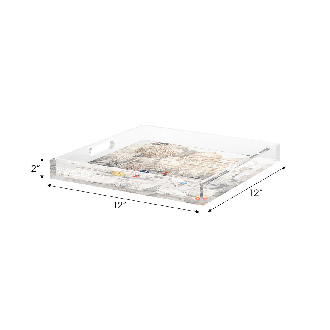 India Flute Acrylic Decorative Tray, 12 x 12 in. by Nicolette Mayer 