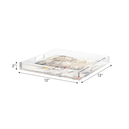 India Flute Acrylic Decorative Tray, 12 x 12 in. by Nicolette Mayer 
