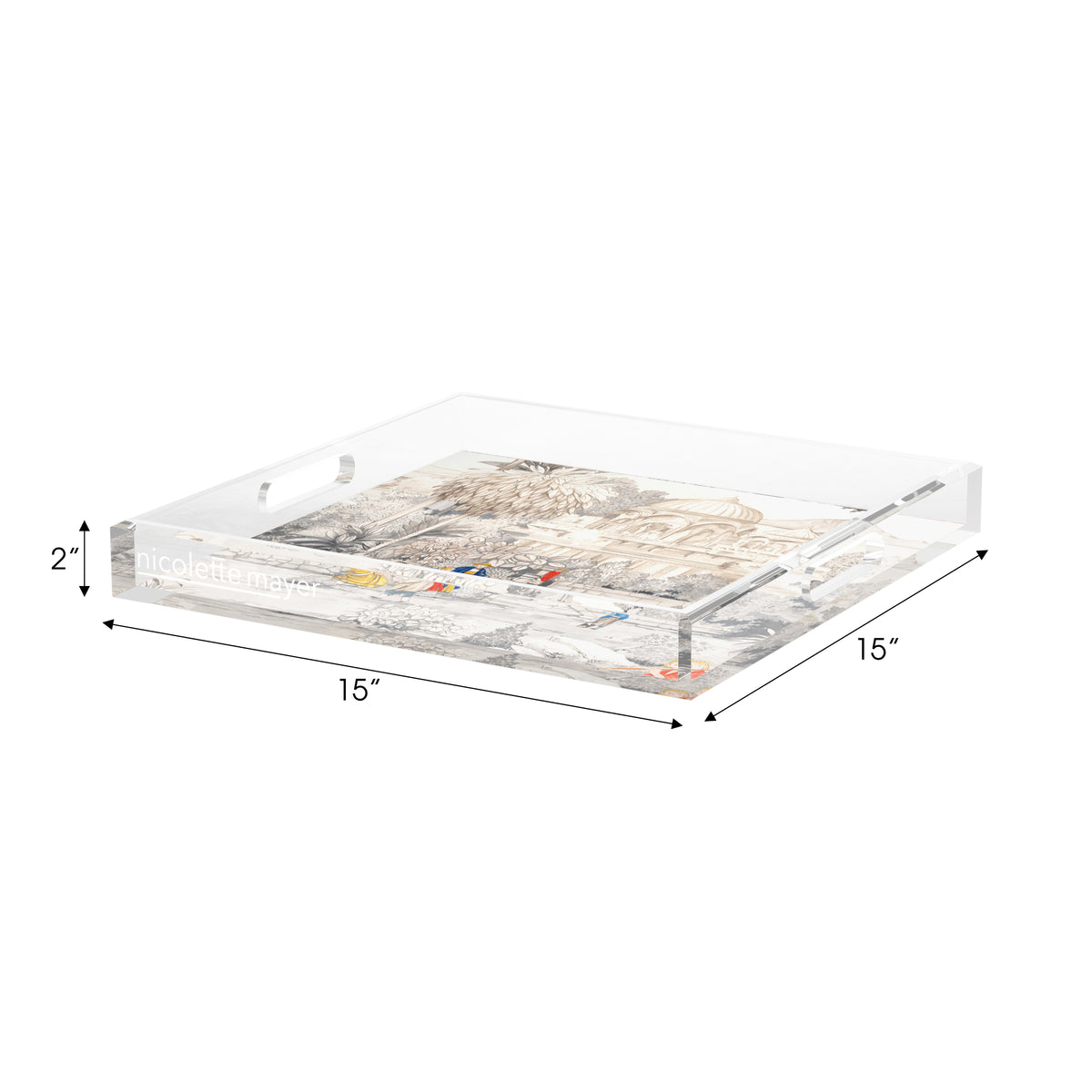 India Flute Acrylic Decorative Tray, 15 x 15 in. by Nicolette Mayer 