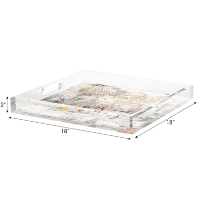 India Flute Acrylic Decorative Tray, 18 x 18 in. by Nicolette Mayer 