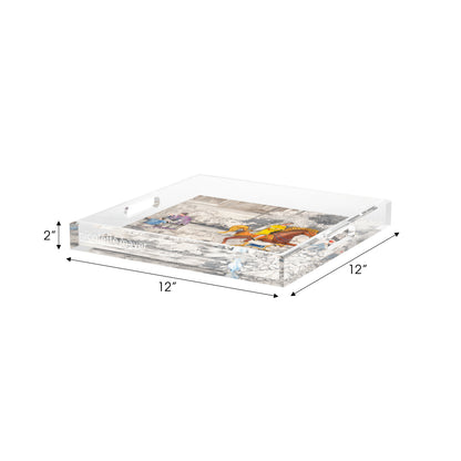 India Horse and Lady Acrylic Decorative Tray, 12 x 12 in. by Nicolette Mayer 