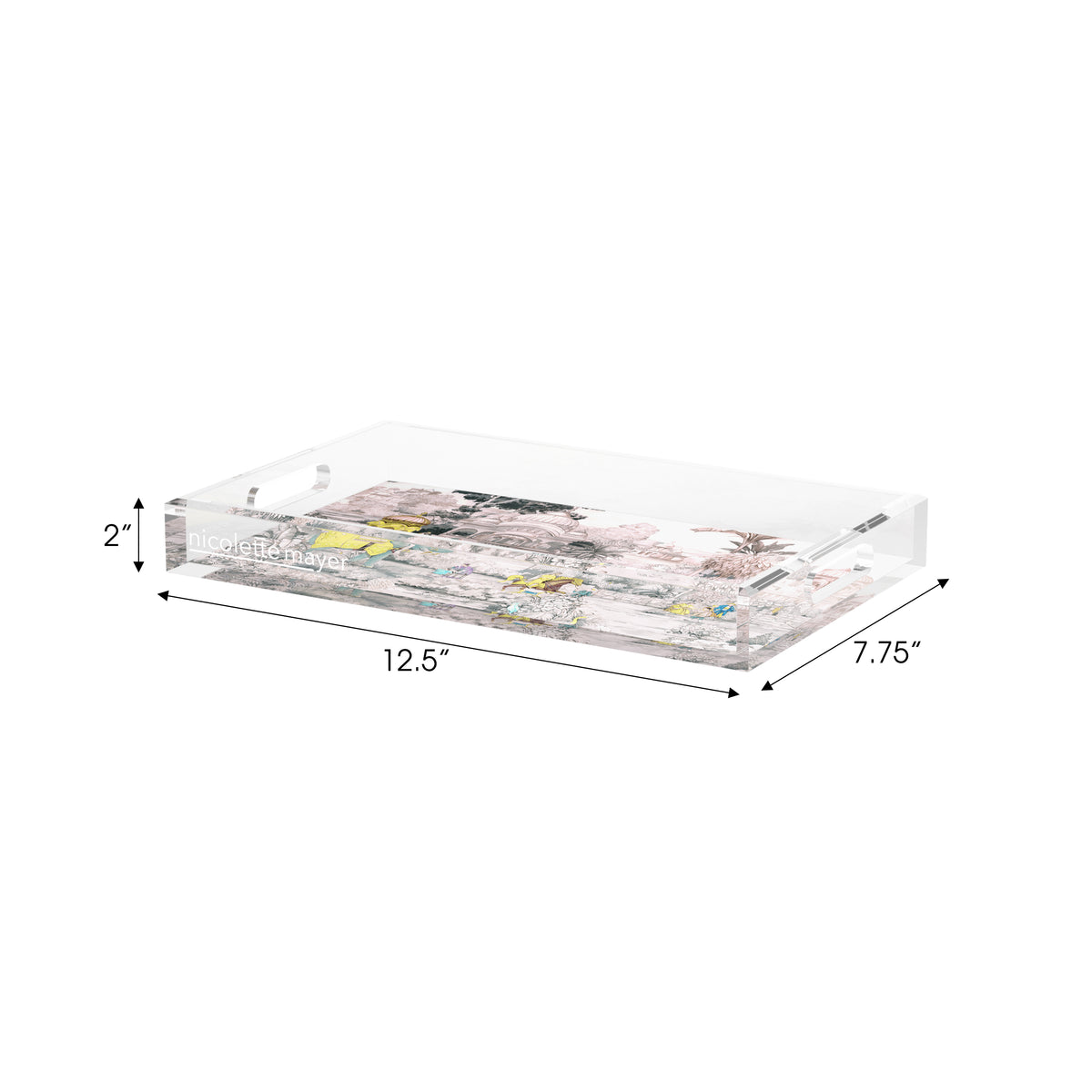 India Scene Yellow Acrylic Decorative Tray, 12.5 x 7.75 in. by Nicolette Mayer 