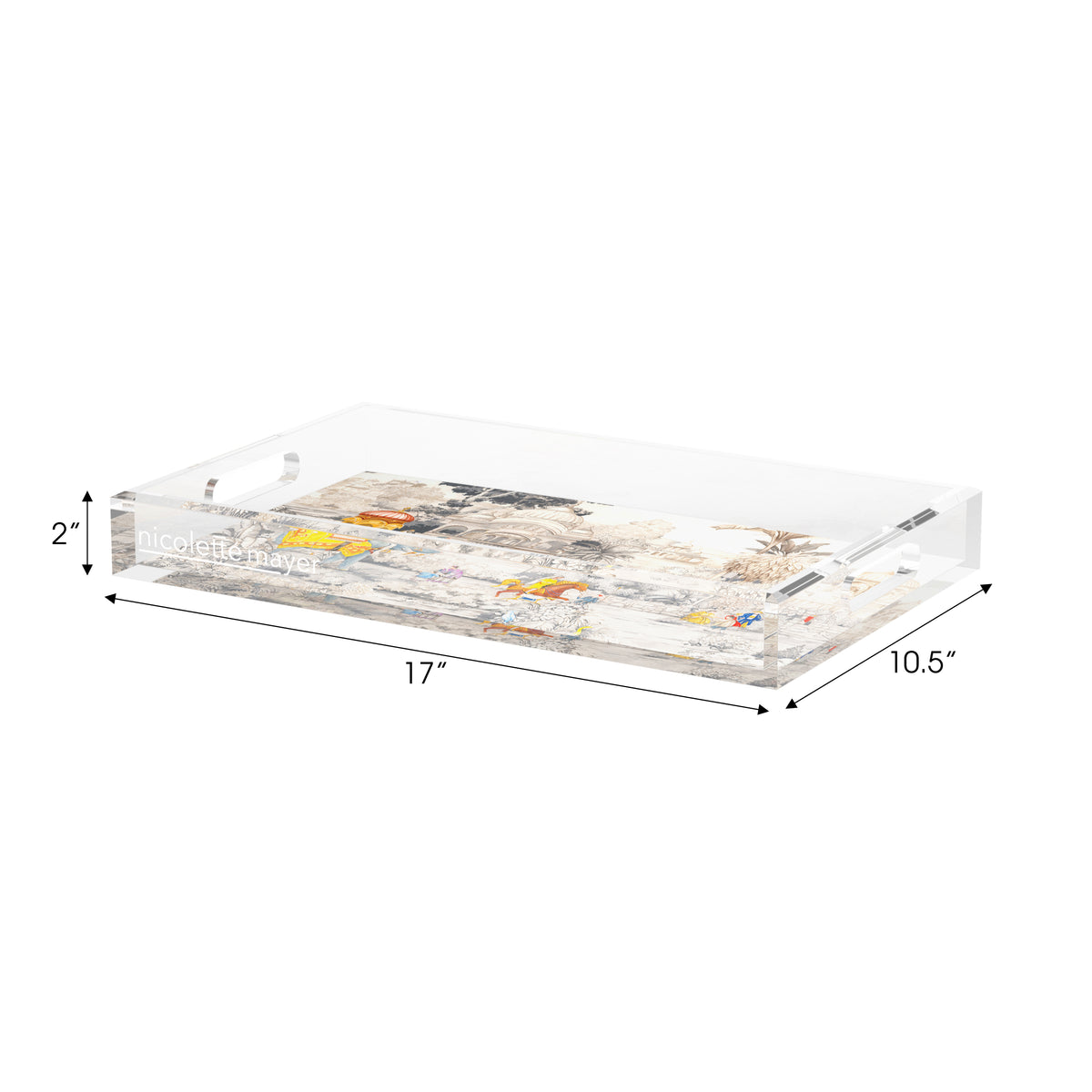 India Scene Spectacular Acrylic Decorative Tray, 17 x 10.5 in. by Nicolette Mayer 