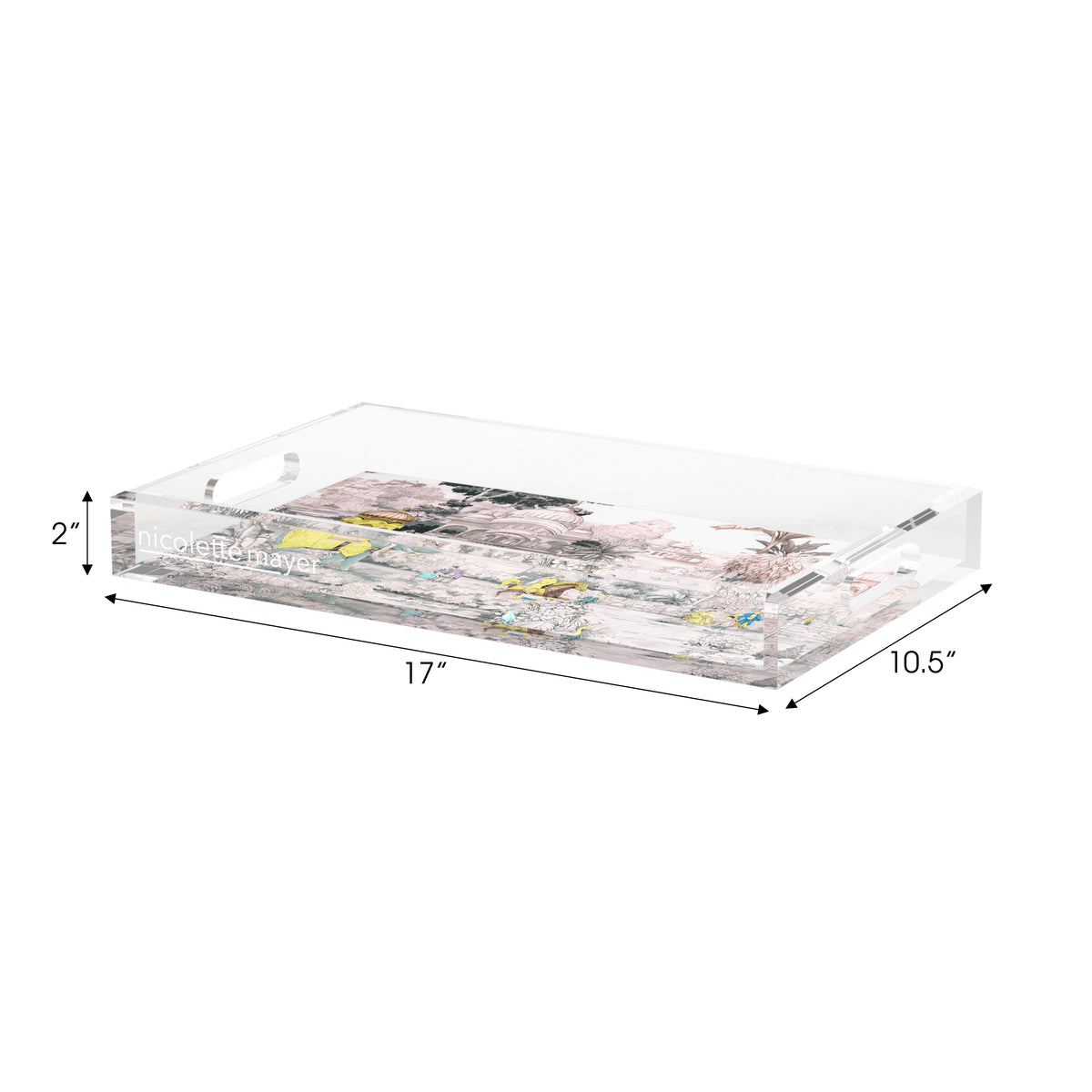 India Scene Yellow Acrylic Decorative Tray, 17 x 10.5 in. by Nicolette Mayer 
