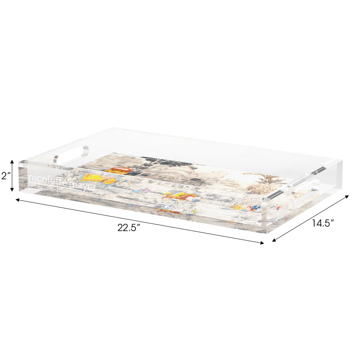 India Scene Spectacular Acrylic Decorative Tray, 22.5 x 14. in. by Nicolette Mayer 