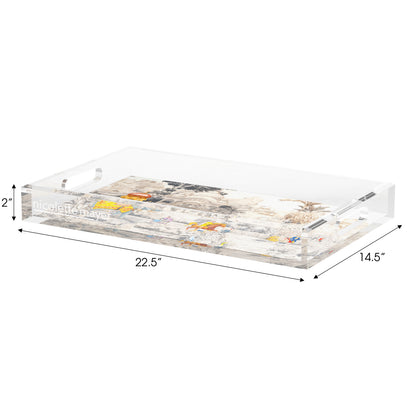 India Scene Spectacular Acrylic Decorative Tray, 22.5 x 14. in. by Nicolette Mayer 