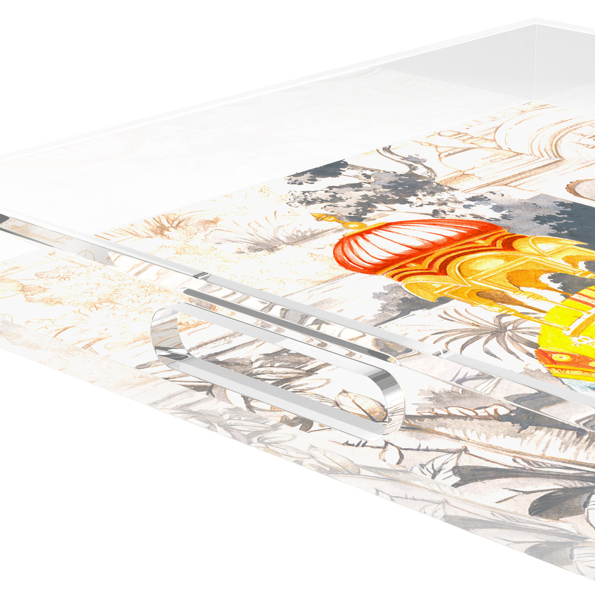 India Elephant Acrylic Decorative Tray, 12 x 12 in. by Nicolette Mayer 