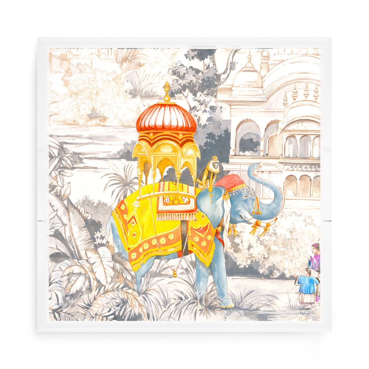 India Elephant Acrylic Decorative Tray, 15 x 15 in. by Nicolette Mayer 