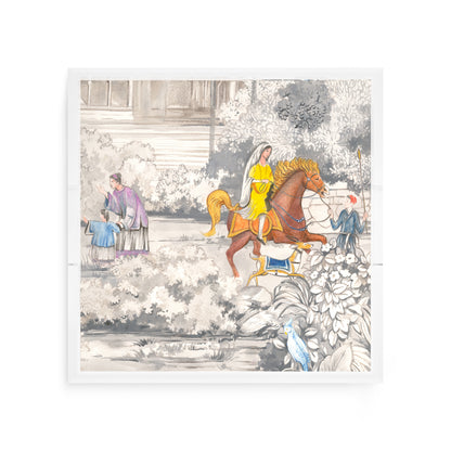 India Horse and Lady Acrylic Decorative Tray, 12 x 12 in. by Nicolette Mayer 
