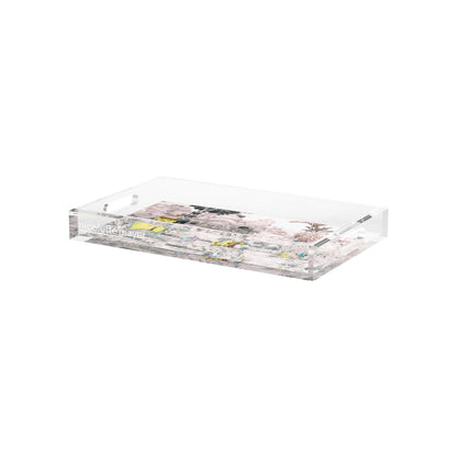 India Scene Yellow Acrylic Decorative Tray, 12.5 x 7.75 in. by Nicolette Mayer 