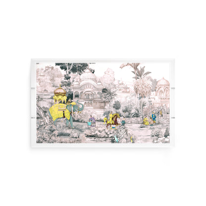 India Scene Yellow Acrylic Decorative Tray, 12.5 x 7.75 in. by Nicolette Mayer 