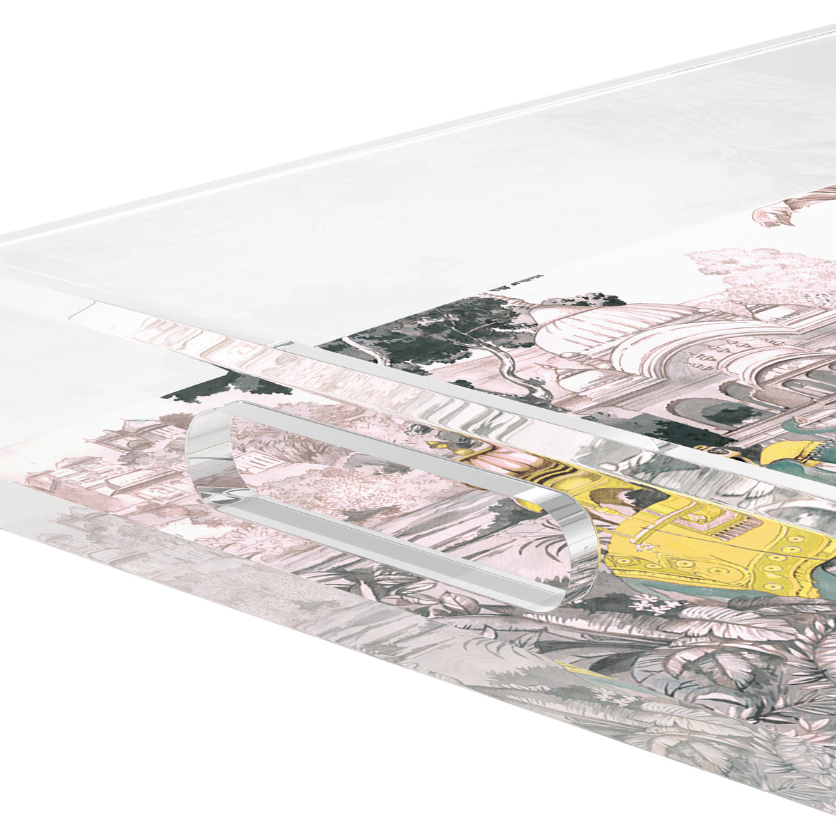 India Scene Yellow Acrylic Decorative Tray, 12.5 x 7.75 in. by Nicolette Mayer 