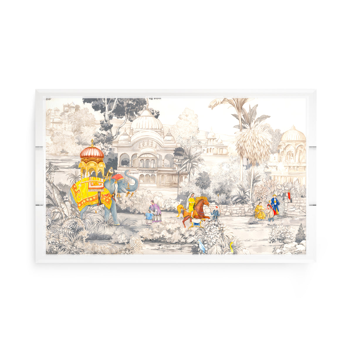 India Scene Spectacular Acrylic Decorative Tray, 17 x 10.5 in. by Nicolette Mayer 