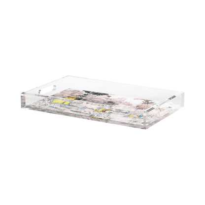 India Scene Yellow Acrylic Decorative Tray, 17 x 10.5 in. by Nicolette Mayer 