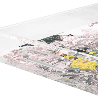 India Scene Yellow Acrylic Decorative Tray, 17 x 10.5 in. by Nicolette Mayer 