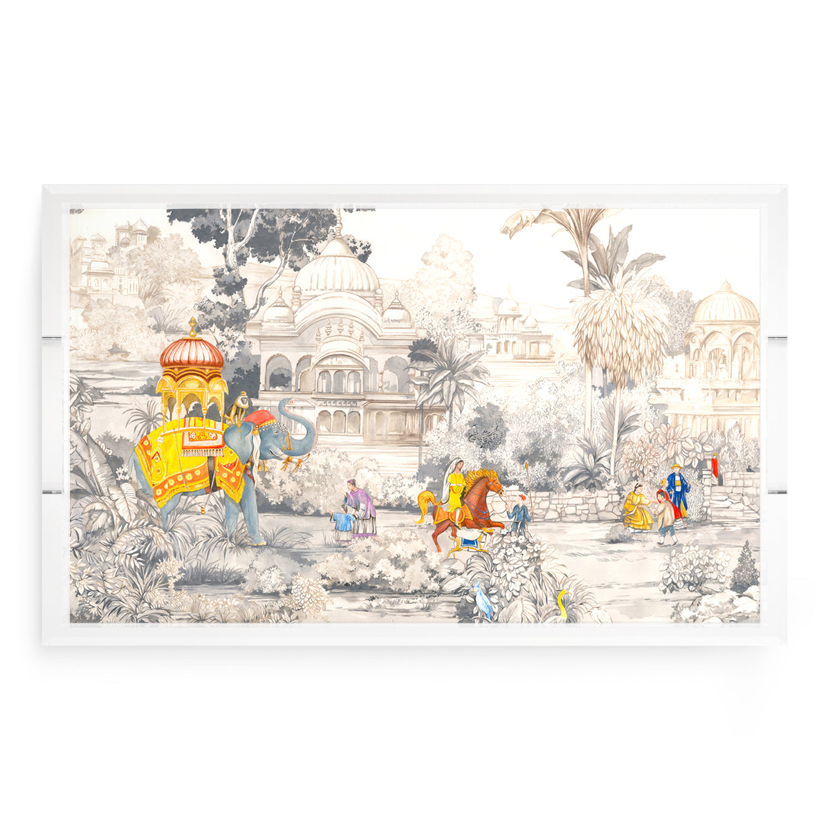 India Scene Spectacular Acrylic Decorative Tray, 22.5 x 14.5 in. by Nicolette Mayer 