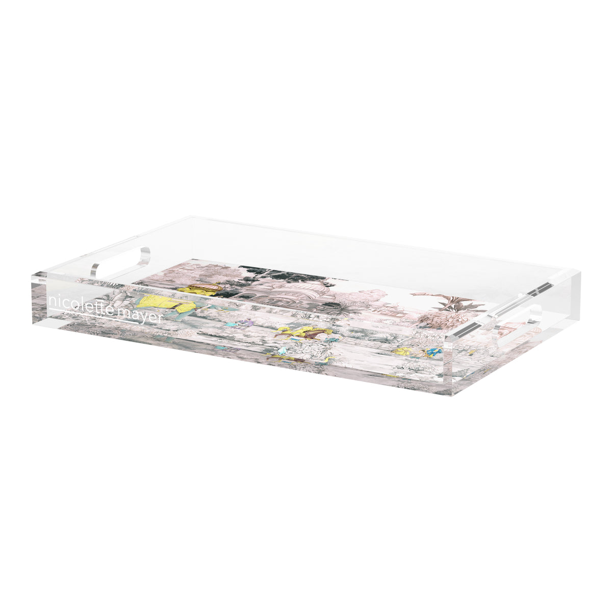 India Scene Yellow Acrylic Decorative Tray, 22.5 x 14.5 in. by Nicolette Mayer 