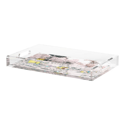 India Scene Yellow Acrylic Decorative Tray, 22.5 x 14.5 in. by Nicolette Mayer 