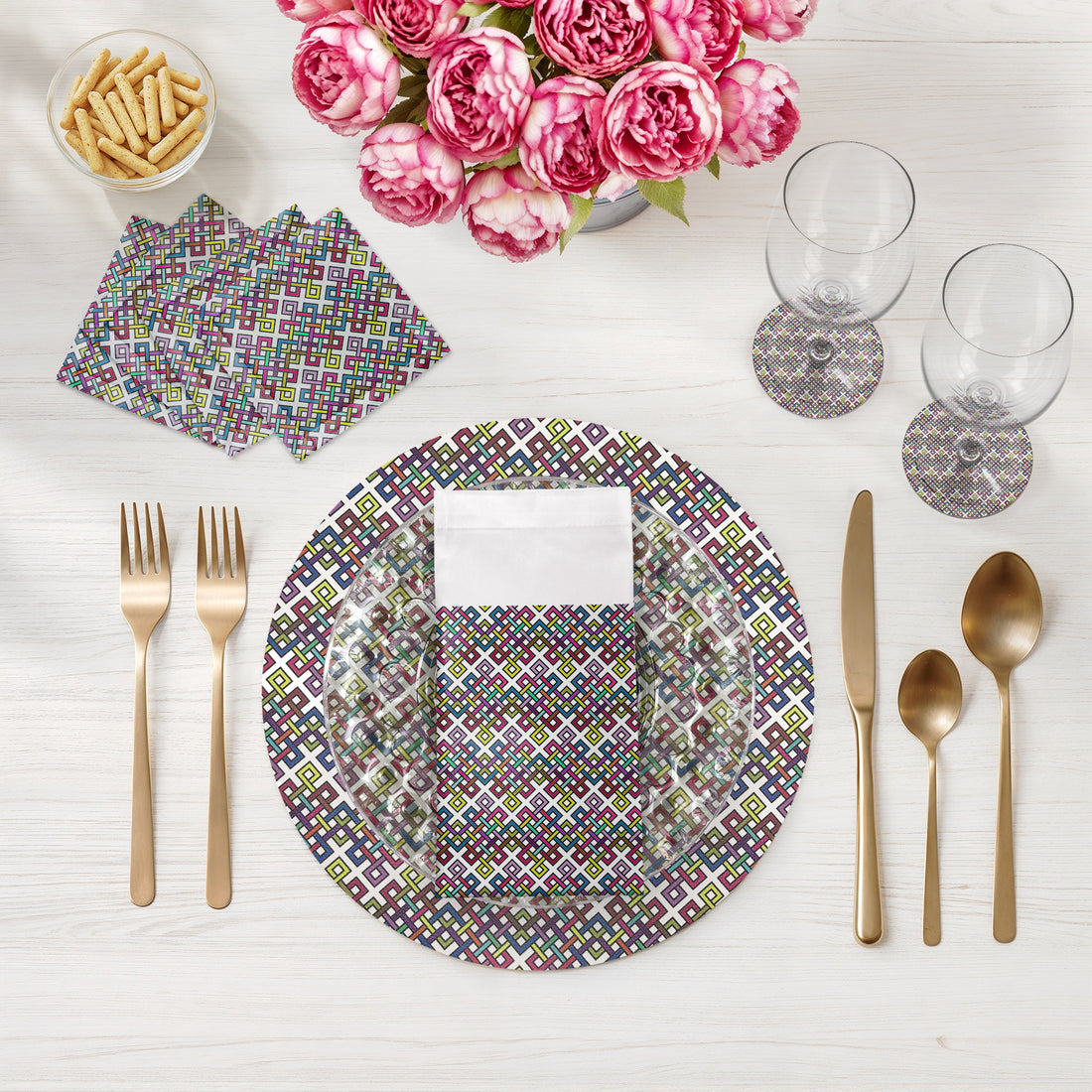 INFINITY KNOT ORIGINAL 16 ROUND PEBBLE PLACEMAT, SET OF 4 - nicolettemayer.com