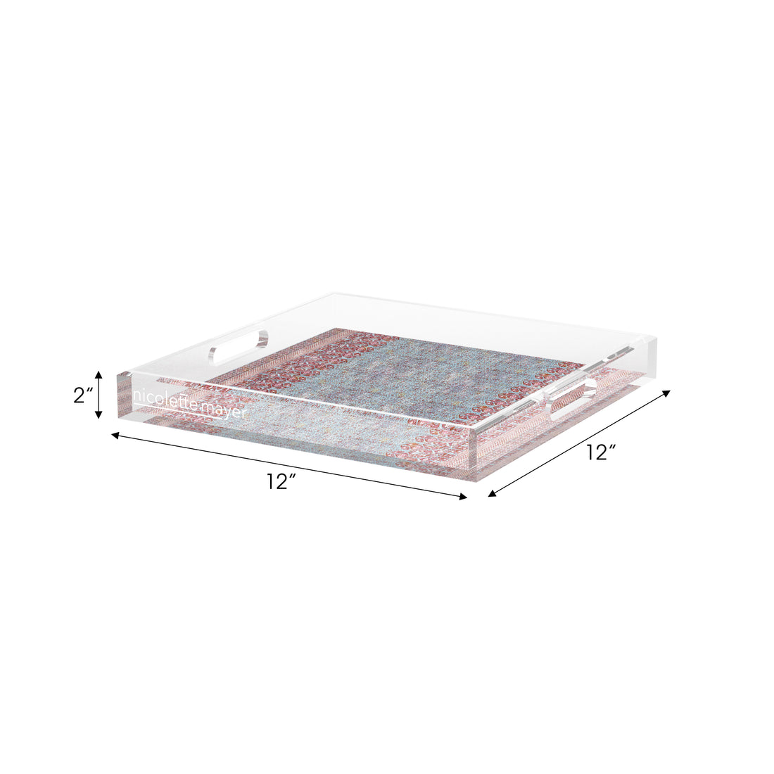 Iznik Overdye Turq Acrylic Decorative Tray, 12 x 12 in. by Nicolette Mayer 