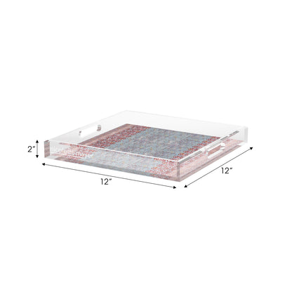 Iznik Overdye Turq Acrylic Decorative Tray, 12 x 12 in. by Nicolette Mayer 