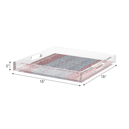 Iznik Overdye Turq Acrylic Decorative Tray, 15 x 15 in. by Nicolette Mayer 