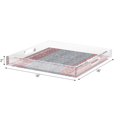 Iznik Overdye Turq Acrylic Decorative Tray, 18 x 18 in. by Nicolette Mayer 