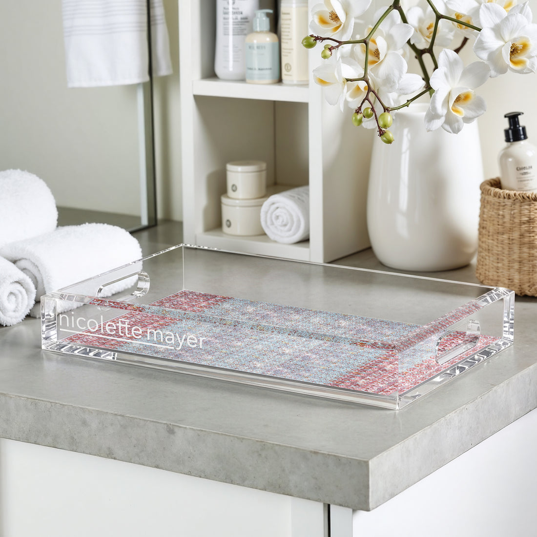 Iznik Red Turquoise 12.5X7.75 Acrylic Tray - nicolettemayer.com
