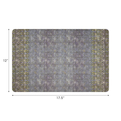 Iznik Gold Purple Vegan Leather Rectangle Pebble Placemat