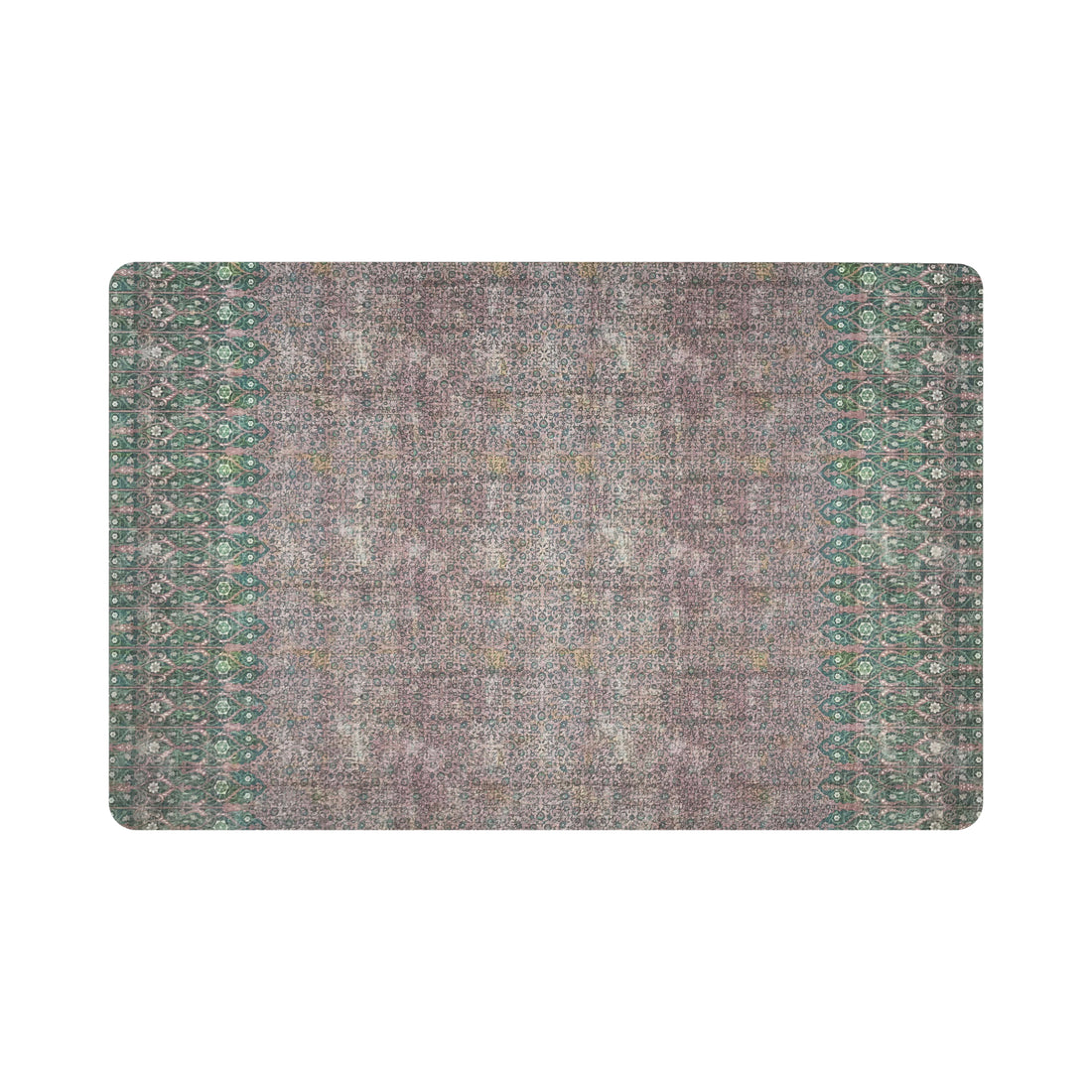 IZNIK GREEN PINK 17.5 RECTANGLE PEBBLE PLACEMATS, SET OF 4 - nicolettemayer.com